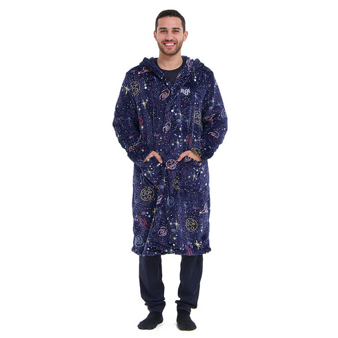 Snuggs Blanket Robe Dark Blue Space
